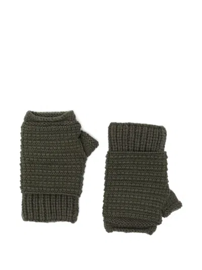Devoa Knitted Gloves In Green