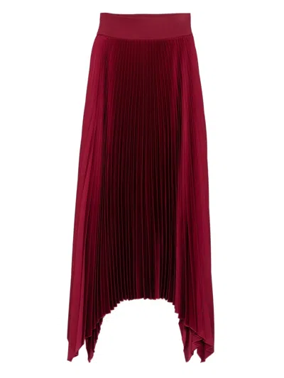 Joseph Pleated Asymmetric-hem Skirt In Brown