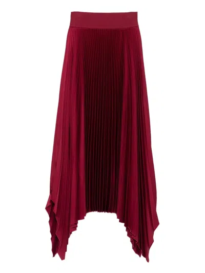 Joseph Pleated Asymmetric-hem Skirt In Brown