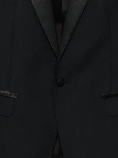 缎面边饰西装套装