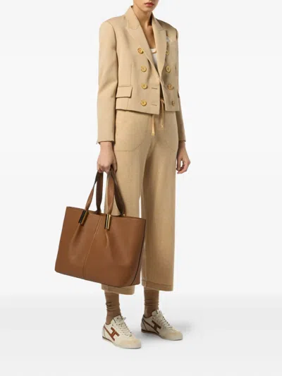 Elisabetta Franchi Virgin-wool Track Pants In Brown