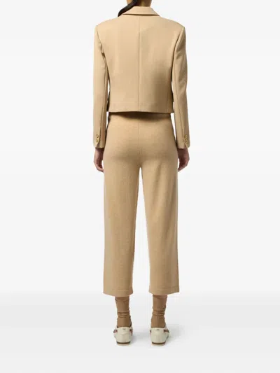 Elisabetta Franchi Virgin-wool Track Pants In Brown