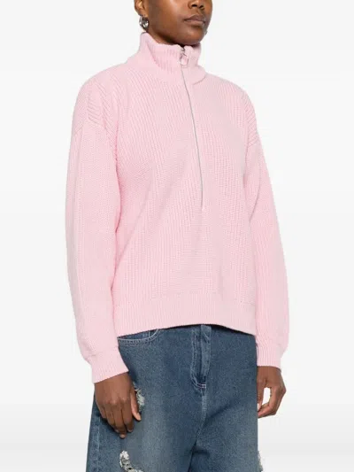 高领正面拉链毛衣