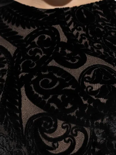 Etro Velvet Paisley Mermaid Maxi Dress In Black