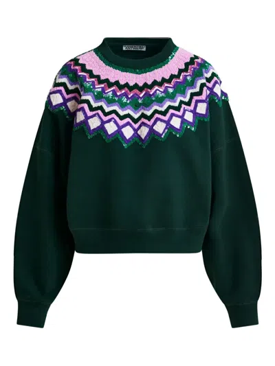 Essentiel Antwerp Sequin-embellishment Sweater In Green