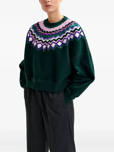 Essentiel Antwerp Sequin-embellishment Sweater In Green