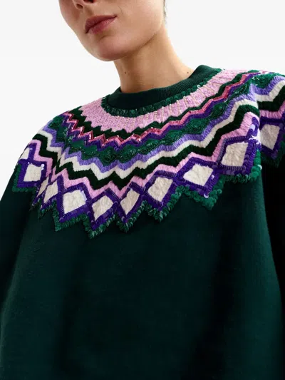 Essentiel Antwerp Sequin-embellishment Sweater In Green