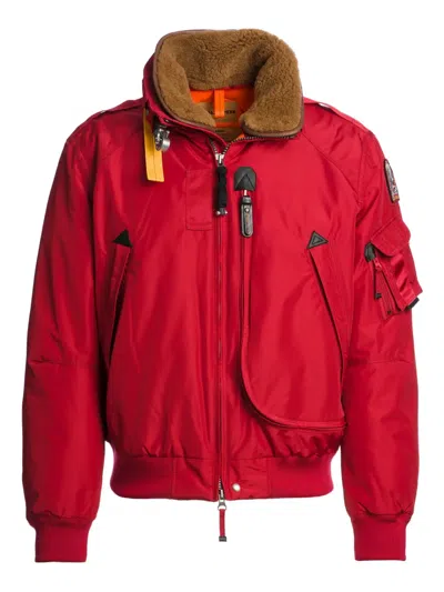 Parajumpers Fire Shearling-lined Bomber Jacket In Red