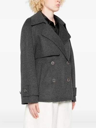 Joseph Double-breasted Coat In Gray