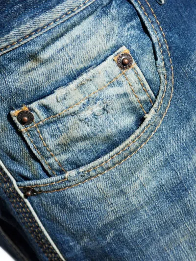 Dsquared2 Relaxed Fit Distressed Trousers Pockets In Blue