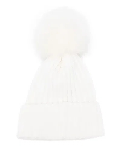 Moncler Wool Beanie Featuring Pom-pom Detail In White