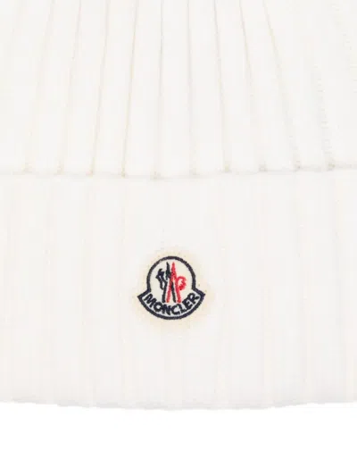 Moncler Wool Beanie Featuring Pom-pom Detail In White