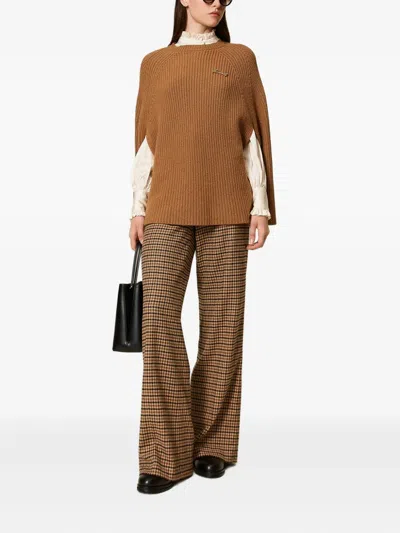 Twinset Twin-set Cape In Brown