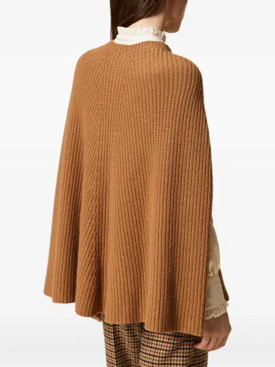Twinset Twin-set Cape In Brown