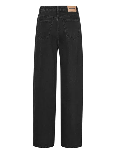 Rotate Birger Christensen Jeans Con Bottoni Black Denim In Black