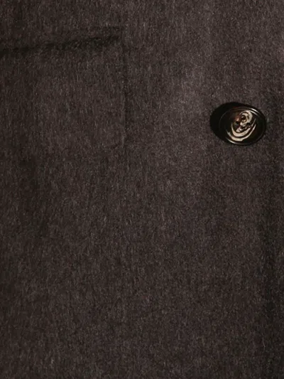 Kiton Double-breasted Coat Featuring Back Vent In Black