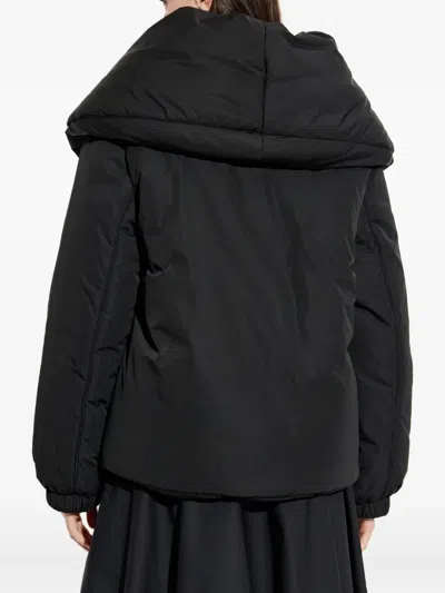 Moschino Long Sleeve Cotton Coat In Black