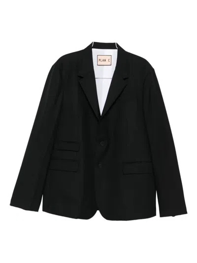 三纽扣细条纹西装夹克