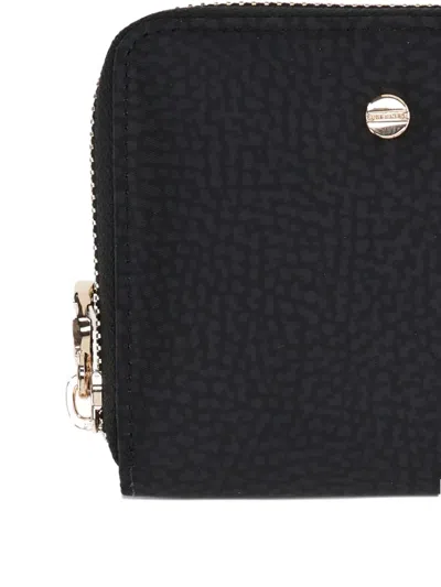 Borbonese Zip-around Spotted-pattern Purse In Black