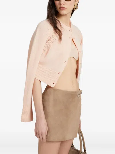 Ermanno Scervino Button-detailed Cashmere Cardigan In Pink