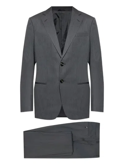 Giorgio Armani Single-breasted Wool Suit In Gray