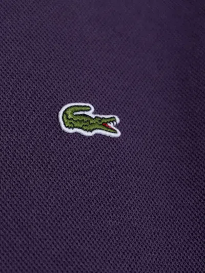 Lacoste Logo-patch Hoodie In Purple