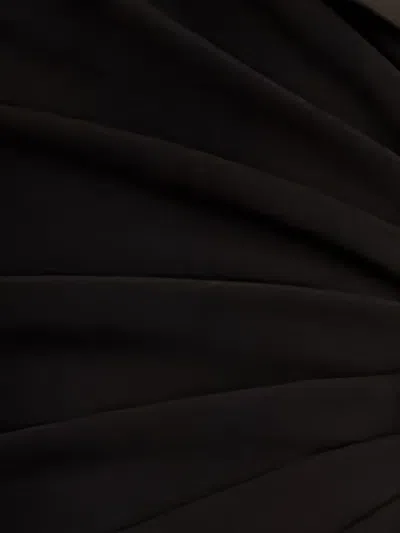 Tadashi Shoji Pleated Jewel-embellished Crepe Tuxedo Gown In Black