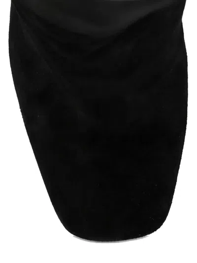 Dolce & Gabbana Chain Detail Suede Knee-high Boots In Black