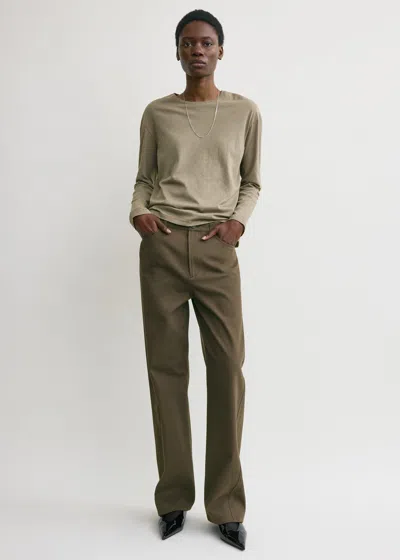 Totême Relaxed Twisted Trousers Pepper In Black