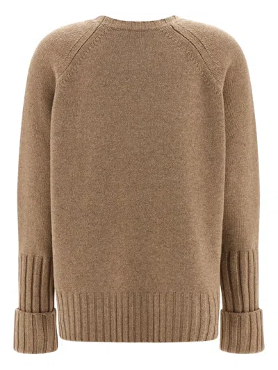 Tory Burch Wool Sweater Sweaters And Cardigans Beige In Neutral