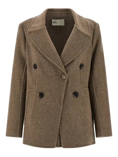 Tory Burch Wool Coat Coats And Trench Coats Beige In Neutral
