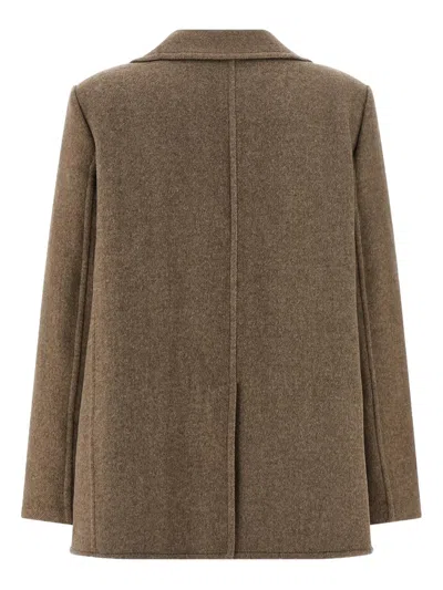 Tory Burch Wool Coat Coats And Trench Coats Beige In Neutral