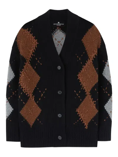 Ermanno Scervino Argyle-pattern Cashmere Cardigan In Multi