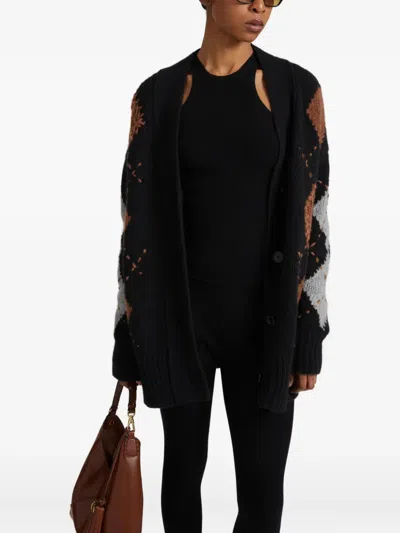 Ermanno Scervino Argyle-pattern Cashmere Cardigan In Multi