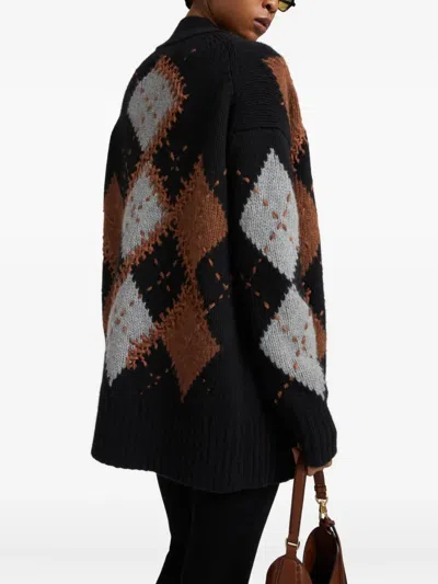 Ermanno Scervino Argyle-pattern Cashmere Cardigan In Multi