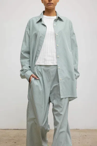 Leset Yoshi Oversized Button Down In Blue