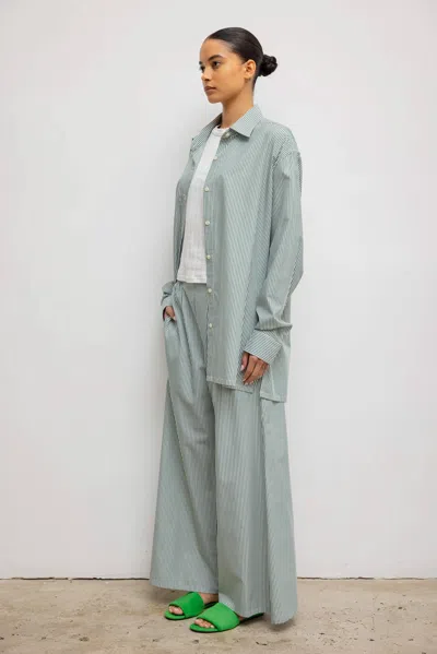 Leset Yoshi Oversized Button Down In Blue