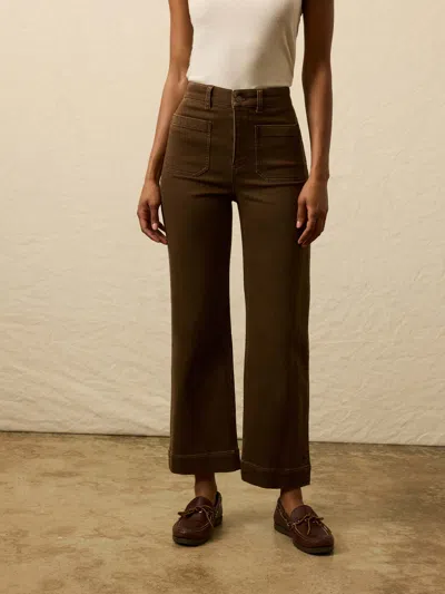 Faherty Stretch Terry Patch Pocket Ankle Pants In Brown