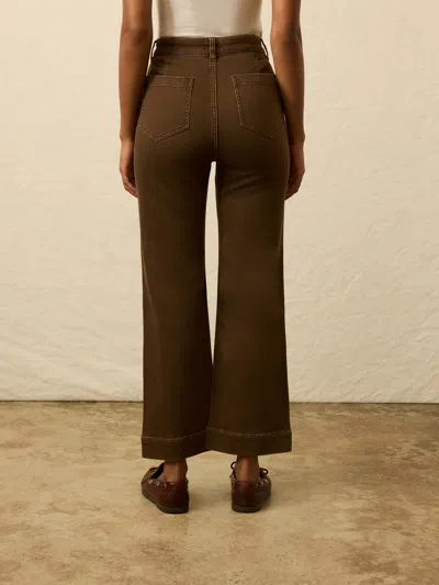 Faherty Stretch Terry Patch Pocket Ankle Pants In Brown