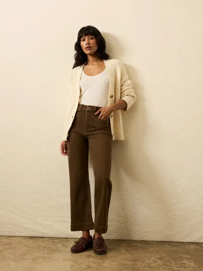 Faherty Stretch Terry Patch Pocket Ankle Pants In Brown