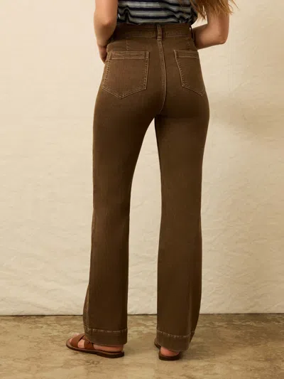 Faherty Stretch Terry Patch Pocket Pants In Brown