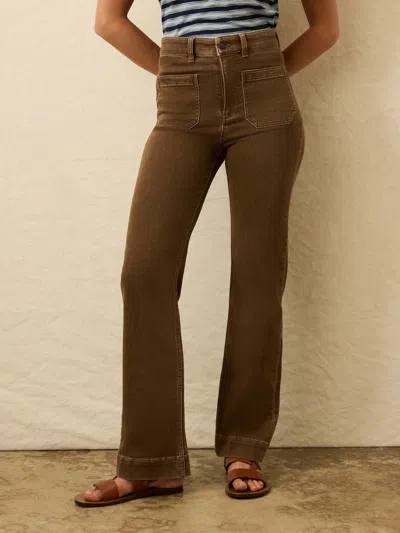 Faherty Stretch Terry Patch Pocket Pants In Brown