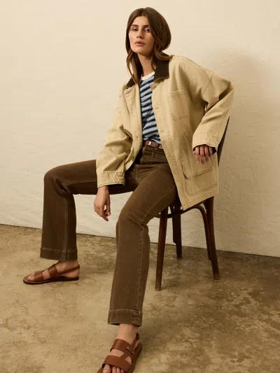 Faherty Stretch Terry Patch Pocket Pants In Brown