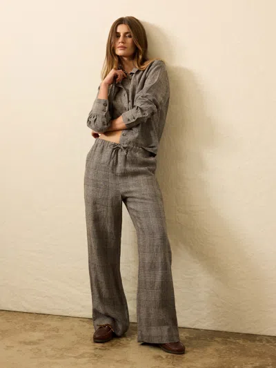 Faherty Laidback Linen Pants In Gray