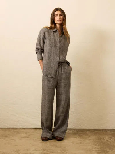 Faherty Laidback Linen Pants In Gray