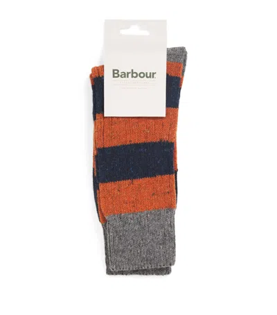 Barbour Wool-blend Houghton Stripe Socks In Multi