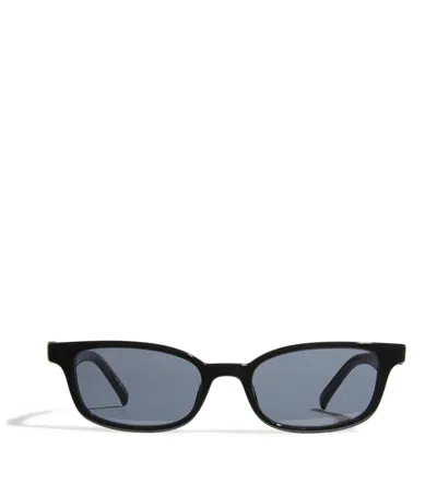 Le Specs Slim Confidential Sunglasses In Black