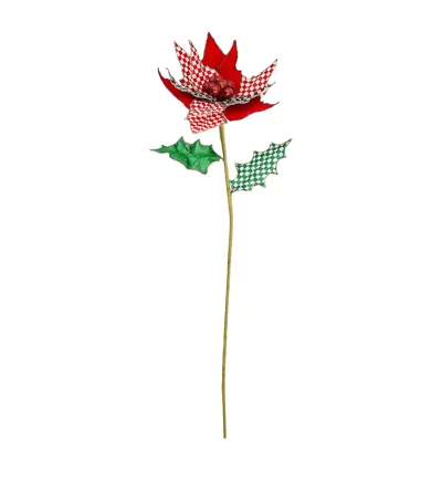 Mackenzie-childs Check It Out Poinsettia Stem In Red