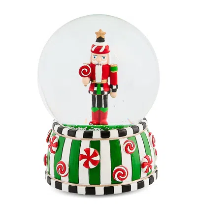 Mackenzie-childs Candy Cottage Nutcracker Snowglobe In Multi