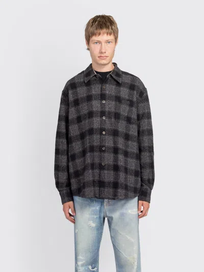 Our Legacy Mens Above Oakland Low Twist Check Shirt In Black